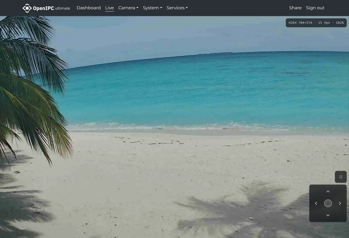 Live page of the OpenIPC web interface
